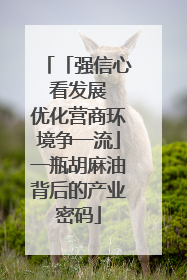 「强信心 看发展 优化营商环境争一流」一瓶胡麻油背后的产业密码